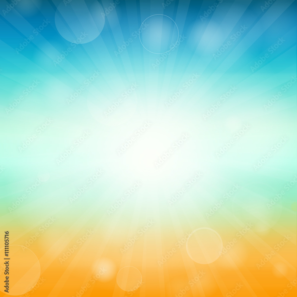 Summer time background - illustration. illustration of a glowing Summer