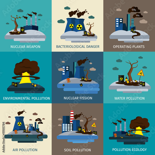 Environmental Pollution Icon Set