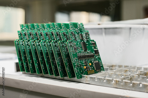 Obraz na płótnie Microchip production factory. 