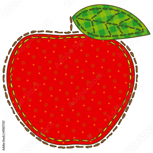 Isolated Patchwork Red Apple
