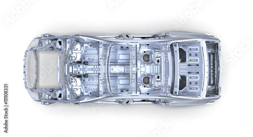 body car isolated on white background 3d