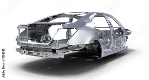 Tableau sur toile body car isolated on white background 3d