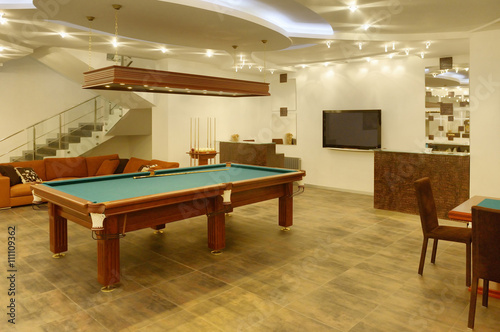interior of the billiard room