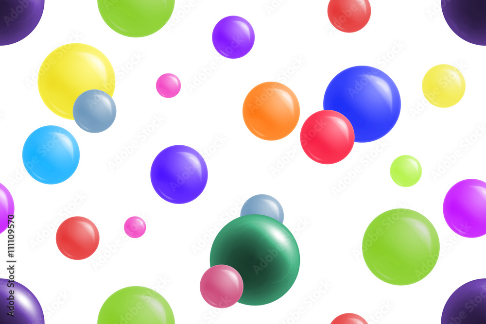 Bright and colorful balls on white background. Cheerful seamless pattern. Bright and colorful balls on white background. Cheerful seamless pattern.