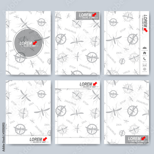Modern vector templates for brochure, Leaflet, flyer, cover, magazine or annual report in A4 size. Book layout design. Abstract presentation book. Zika virus backgraund