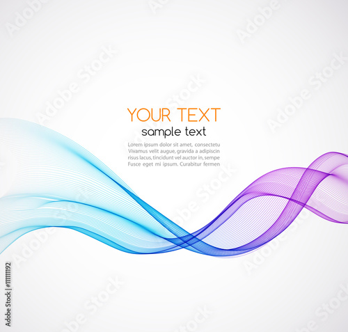 Abstract vector background, blue wavy 
