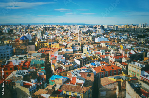 Fototapeta Naklejka Na Ścianę i Meble -  Panorama of the city of Valencia ,Spain