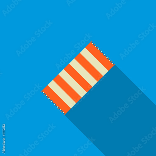 Beach towel icon, flat style