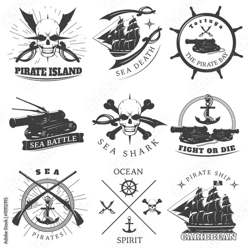 Piracy Black White Labels