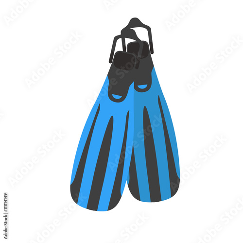 Swimming fins vector illustration. Diving equipment.