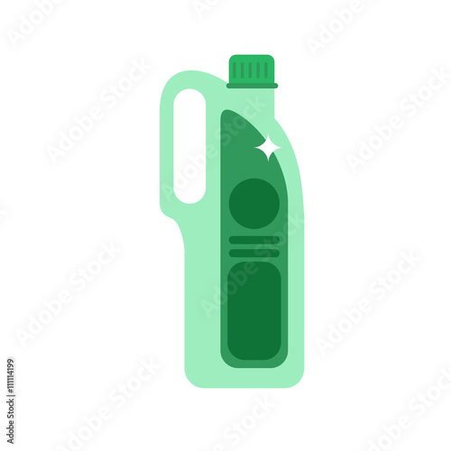 Detergent bottle vector illustration. Flat cleaning agent. Plast