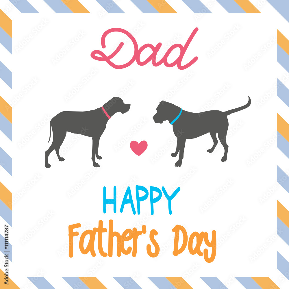 Sweet card for Fathers Day with dogs