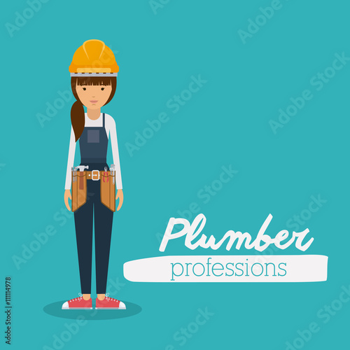 plumber woman design 