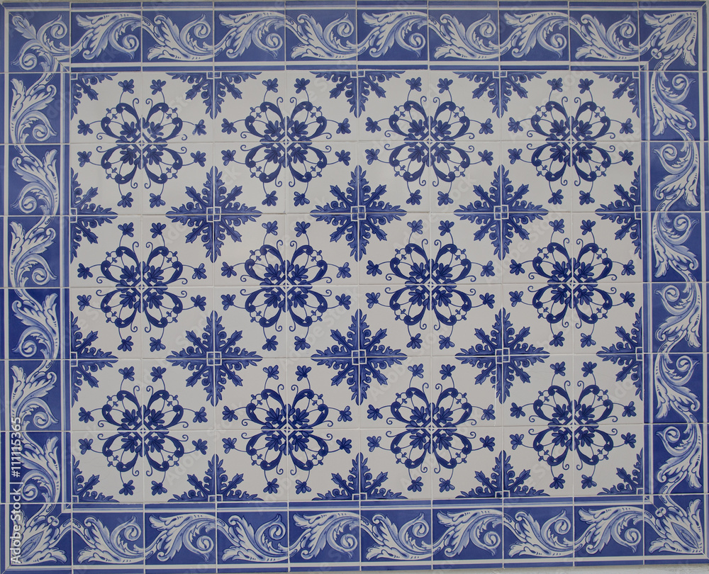 Detail of some typical portuguese tiles Detail of some typical portuguese tiles