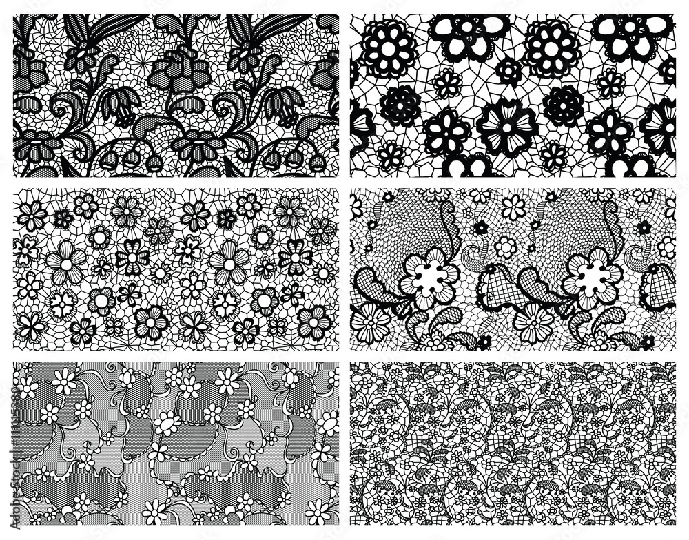 Obraz premium Set of lacy patterns.