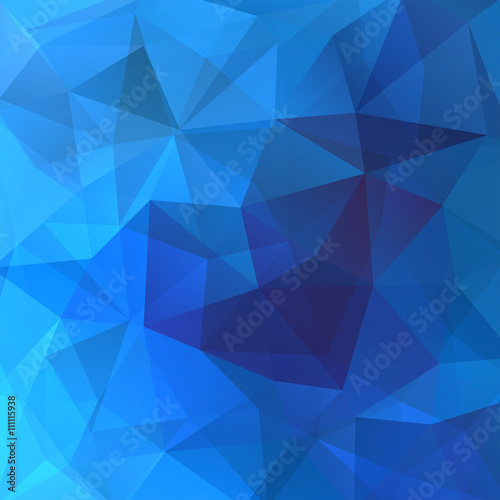 Geometric pattern, polygon triangles vector background in blue triangles