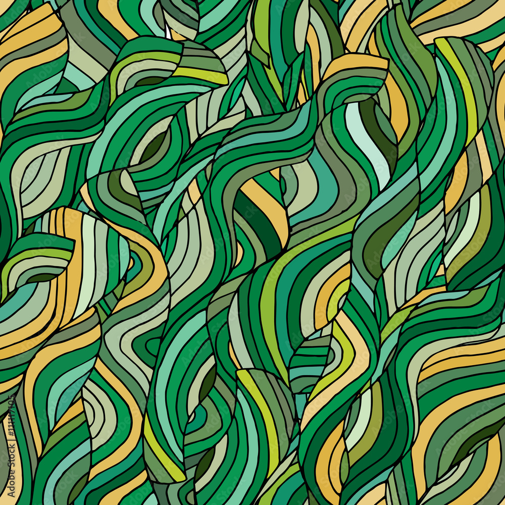 abstract seamless background with green wave
