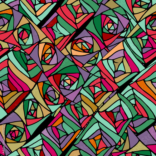 Fototapeta Naklejka Na Ścianę i Meble -  Colorful geometric seamless pattern, cool vector illustration