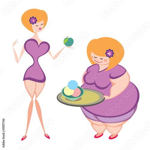 thin and fat women