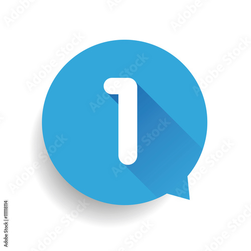 Number one 1 speech bubble blue