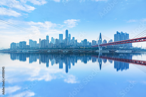 chongqing cityscape,yangtze river bridge © kalafoto