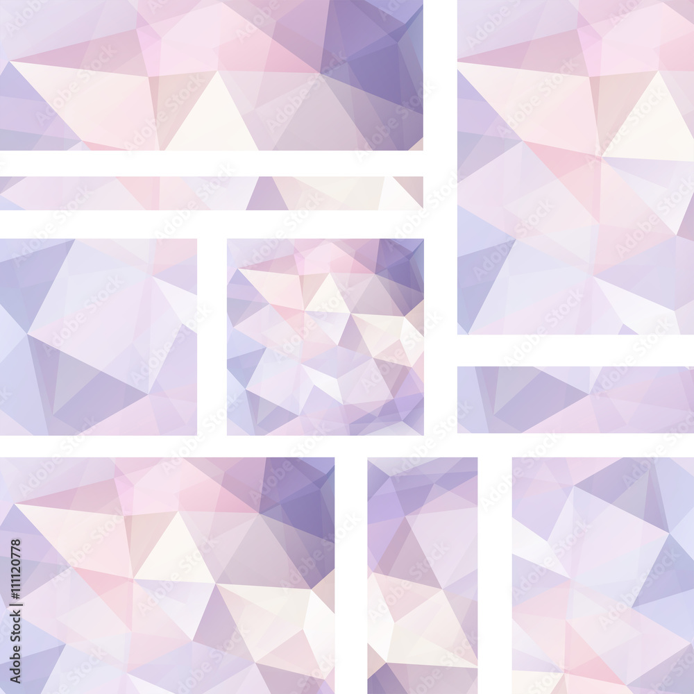 Fototapeta premium Set abstract modern poligonal background for site brochure