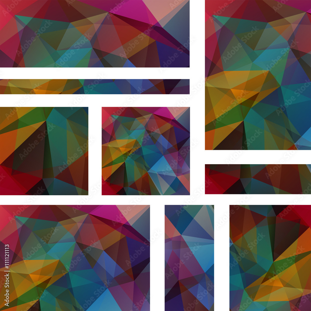 Set abstract polygonal background for site brochure, banner