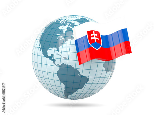 Globe with flag of slovakia