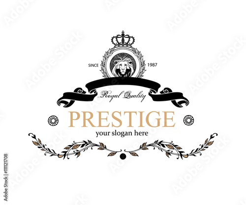 Monogram design elements. Prestige Logo Designs. Elegant line art logo design for Restaurant, Hotel, Heraldic, Jewelry, Fashion, Royalty, Cafe, Wedding invitation, Business card. Vector illustration.