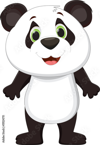 Fototapeta Naklejka Na Ścianę i Meble -  Cute panda cartoon standing