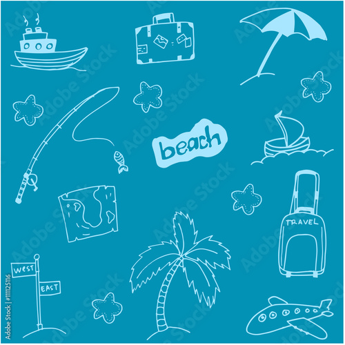 Doodle of beach holiday