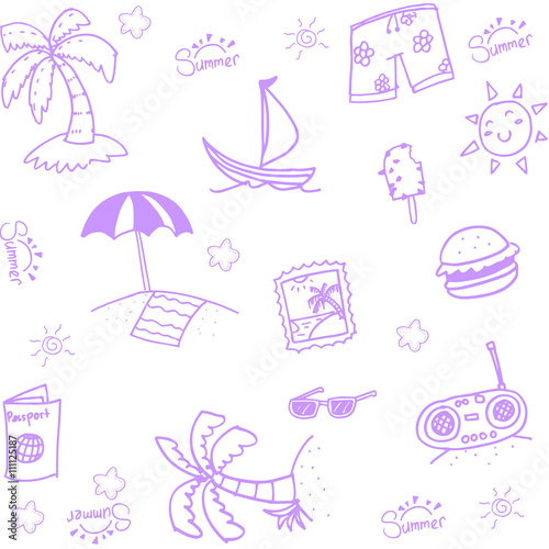 Hand Draw beach doodle