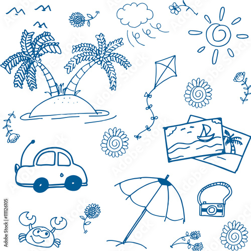 Happy holiday summer doodle