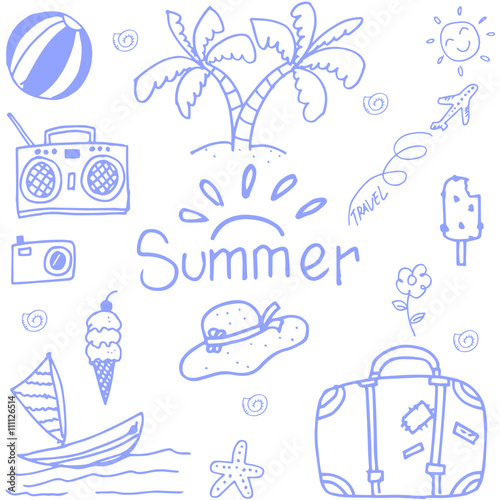 Happy travel doodle art