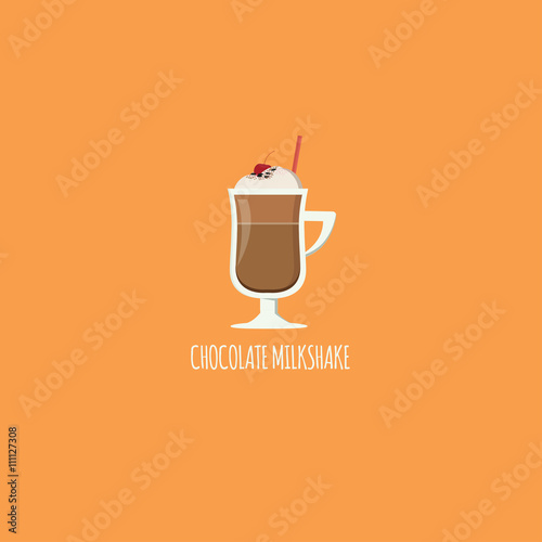 Chocolate Milk Shake. Isolated Vector. Illustration