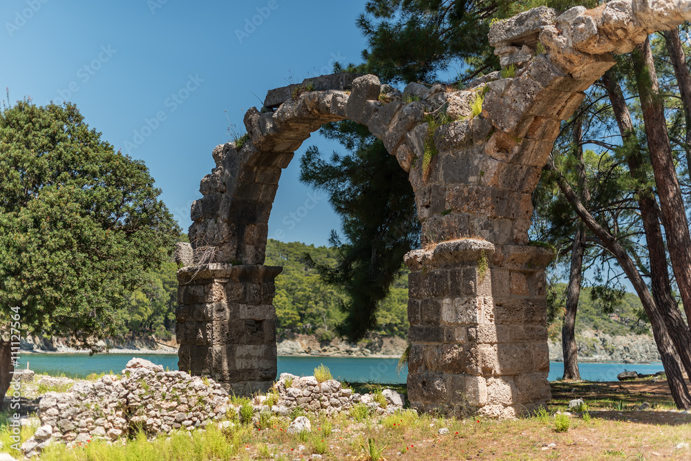 Antique city of Phaselis, Antalya Destrict, Turkey: aqueduct