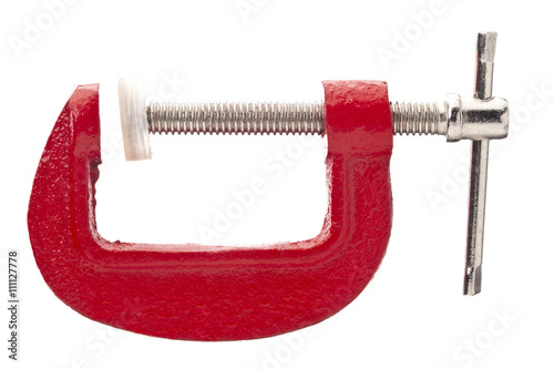 red metal clamp