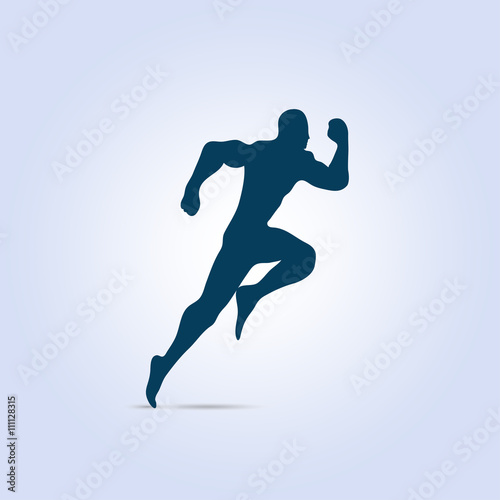 Running man, vector isolated illustration. Sport, athlete, run, decathlon.