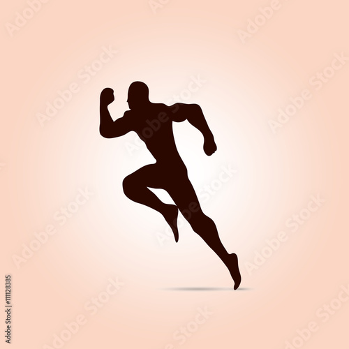 Running man, vector isolated illustration. Sport, athlete, run, decathlon.