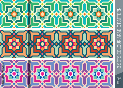 Three Sets Geometric Arabic Pattern Ornament_2