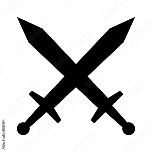 Swords / blades crossed for fight or battle flat icon for games and websites