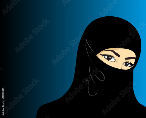 Beautiful Arab woman. Arab women in black.