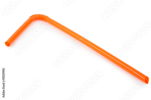 Orange straw on white background