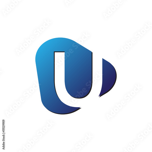 initial letter logo trianggle rounded u photo