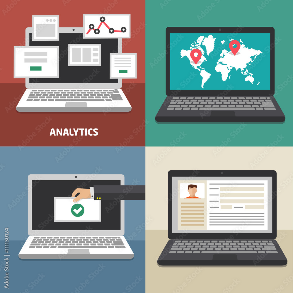 vector flat illustration laptop vector flat illustration laptop