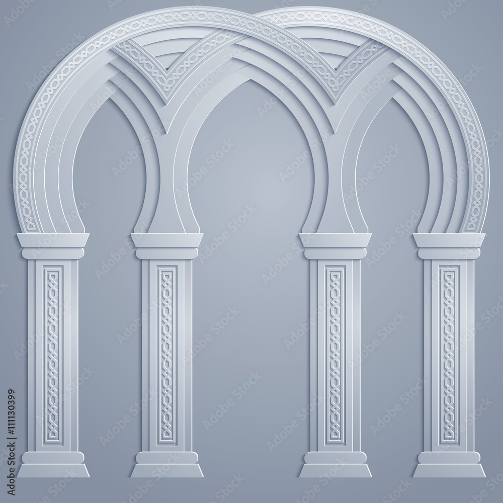 Naklejka premium Vector isalmic mosque design background