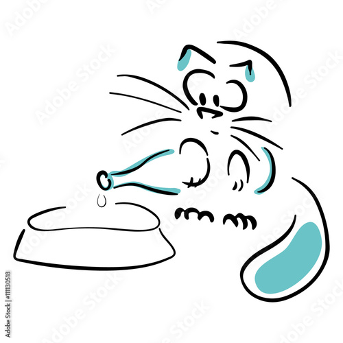 Cat holding a bottle