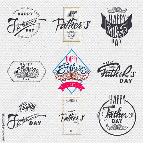 Happy fathers day - poster  stamp  badge  insignia  postcard  sticker  can be used for design