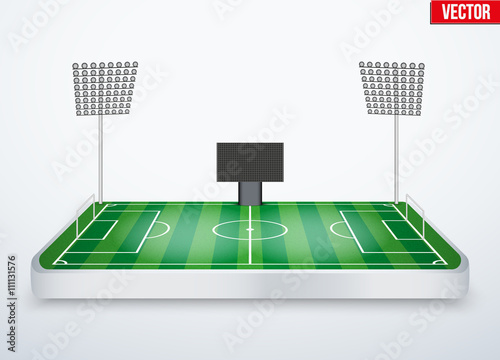 Concept of miniature tabletop football stadium