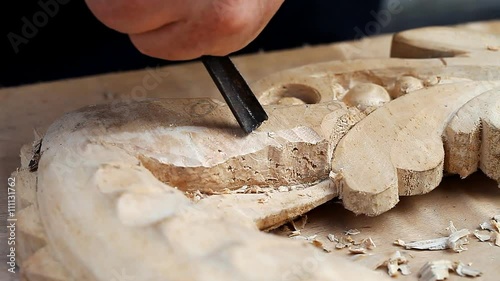 artistic wood carving , close-up, tool   /   carving  tool  close up , artistic wood carving